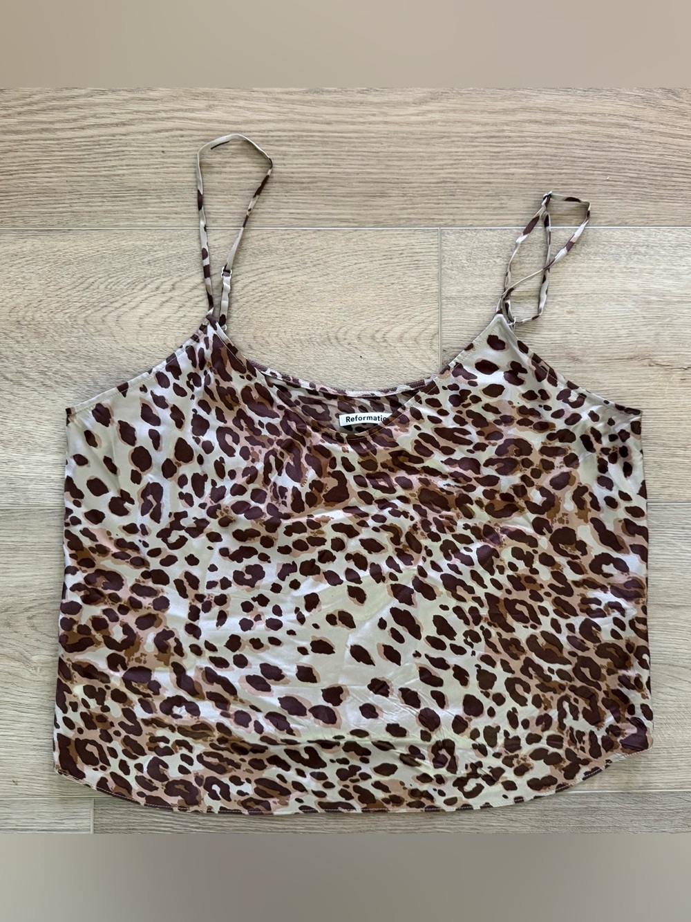 Reformation Silk Leopard Print Cami Tank Top M